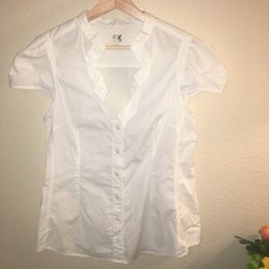 Anthro Geometric Collar Blouse, Sz 10